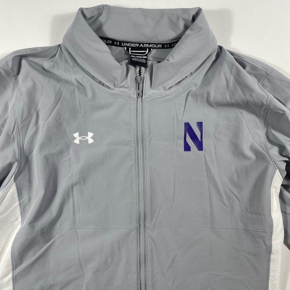 Under Armour Full-Zip Jacket Mens 2XL Northwestern Wildcats Sideline Gray NEW